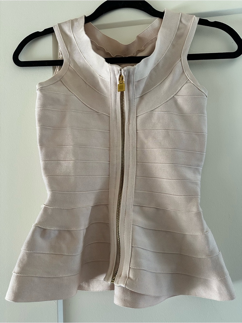 Herve Leger Max Azria VELEKA Bandage Zip Front Top Size Small